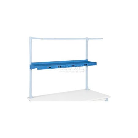 Global Industrial Steel Shelf W/ 6 Single Outlets, 60inW x 12inD, Blue 249295ABL